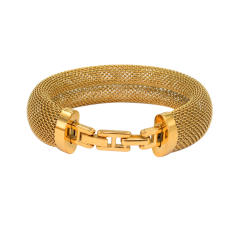 Stainless steel closed mesh collar bracelet chunky choker necklace set