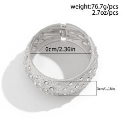 Exaggerated fashion pearl Joker bangle female personality diamond alloy bangle set