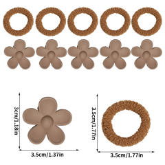 10pcs 12pcs set of high elastic hair ties plush hair ring sunflower cute hair clip set