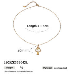 Ocean starfish shell conch pendant stainless steel necklace