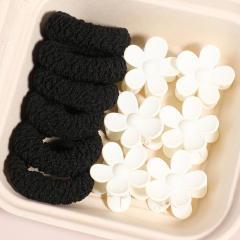 10pcs 12pcs set of high elastic hair ties plush hair ring sunflower cute hair clip set