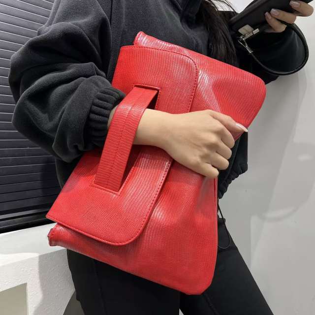 Women's fashion hand-held snake pattern clutch bag
