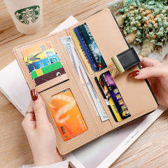 Korean-style Spliced Color Hollow Leaf Wallet for Women
