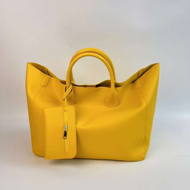 Hot Selling Women's Fashionable Soft Leather Tote Bag Large Capacity Solid Color handbag
