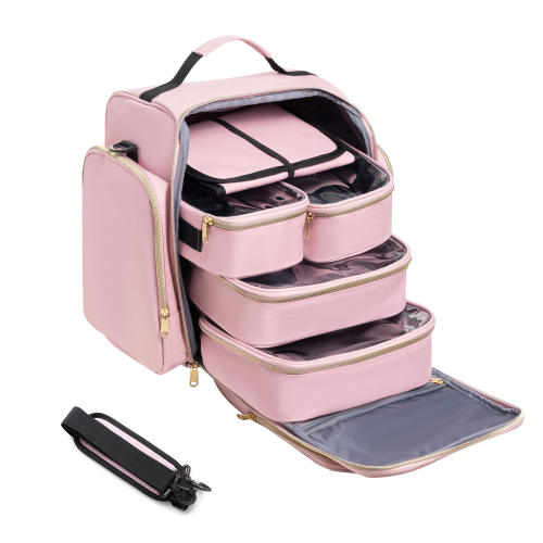 Travel Cosmetic Bag Organizer 4 Removable Boxes 1 Jewelry Organizer Roll Multiple Storage Bags Cosmetic Bag