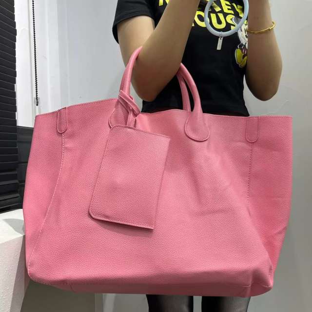 Hot Selling Women's Fashionable Soft Leather Tote Bag Large Capacity Solid Color handbag