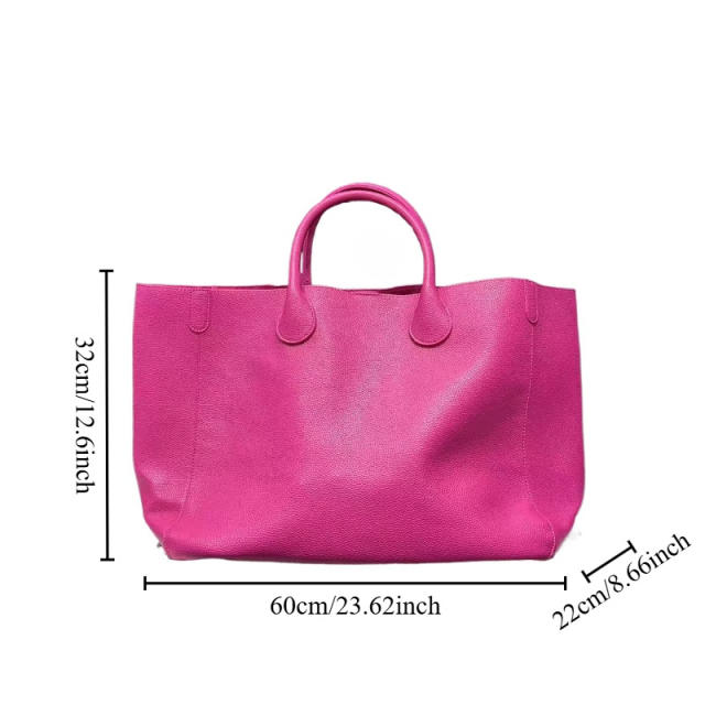 Hot Selling Women's Fashionable Soft Leather Tote Bag Large Capacity Solid Color handbag