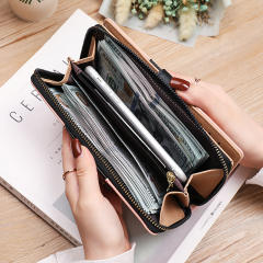 Korean-style Spliced Color Hollow Leaf Wallet for Women