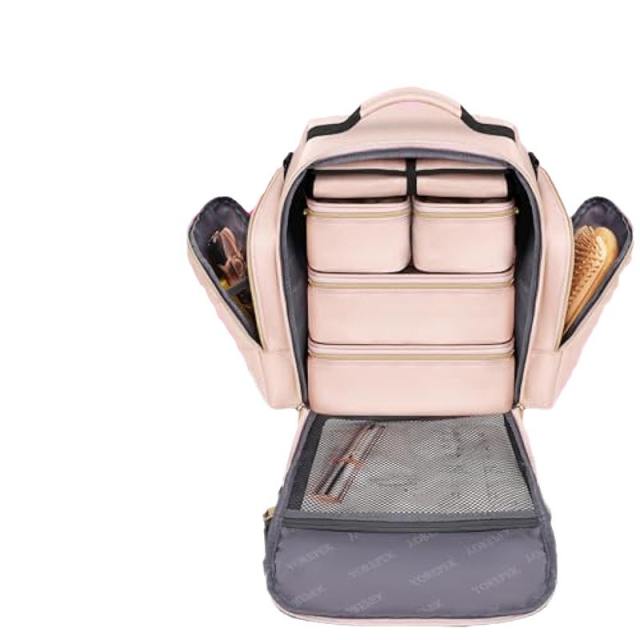 Travel Cosmetic Bag Organizer 4 Removable Boxes 1 Jewelry Organizer Roll Multiple Storage Bags Cosmetic Bag