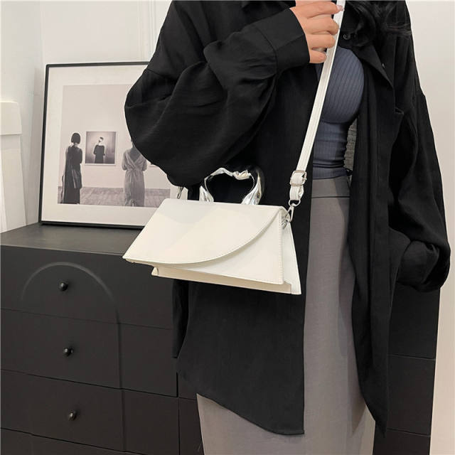 Contrast Color Casual Women's Texted Metal Hand Shoulder Crossbody Small Square Bag
