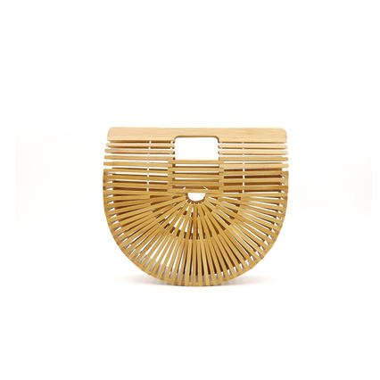 Vegetable Basket Bamboo Bag Outdoor Beach Bag Handbag Rattan Women's Straw Bag