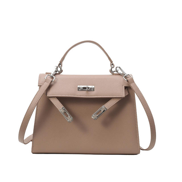 Palm Print 2025 New Kelly Bag Medium Color Contrast Shoulder bag