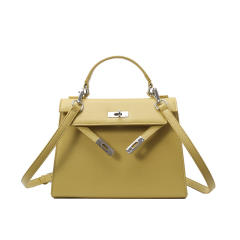 Palm Print 2025 New Kelly Bag Medium Color Contrast Shoulder bag