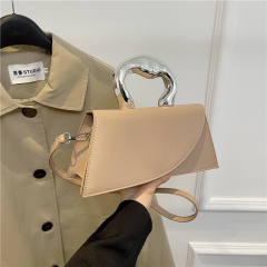Contrast Color Casual Women's Texted Metal Hand Shoulder Crossbody Small Square Bag
