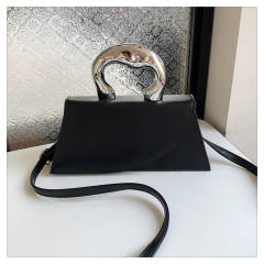 Contrast Color Casual Women's Texted Metal Hand Shoulder Crossbody Small Square Bag