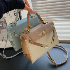 Palm Print 2025 New Kelly Bag Medium Color Contrast Shoulder bag