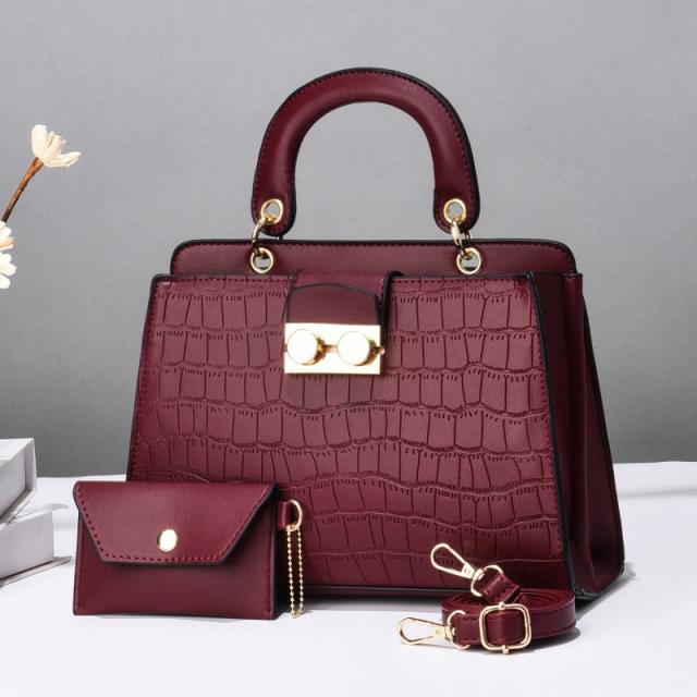 Women's Bag Two-piece Set handbag Women's Large Capacity Solid Color Handbag