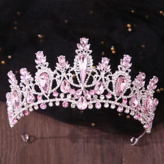 Delicate colorful glass cystal statement wedding hair crown