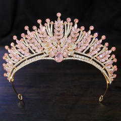 Luxury colorful glass crystal statement wedding birthday hair crown