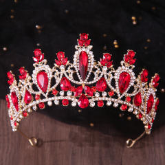 Delicate colorful glass cystal statement wedding hair crown