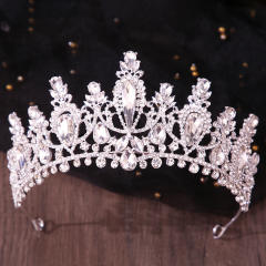 Delicate colorful glass cystal statement wedding hair crown