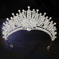 Luxury colorful glass crystal statement wedding birthday hair crown