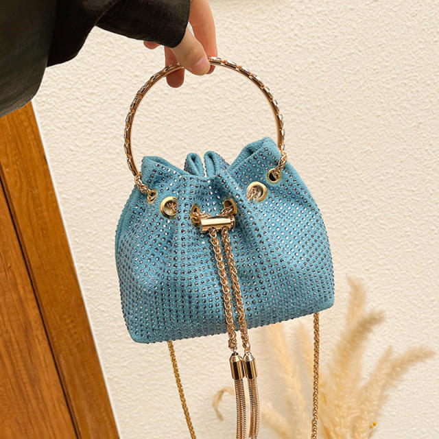 Women's all-match bright Diamond handbag bucklet bag