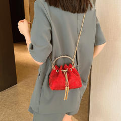 Women's all-match bright Diamond handbag bucklet bag