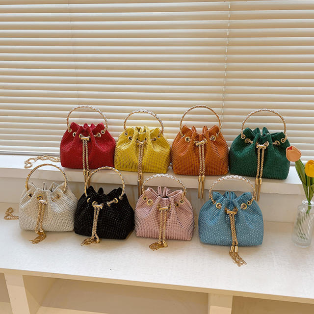 Women's all-match bright Diamond handbag bucklet bag