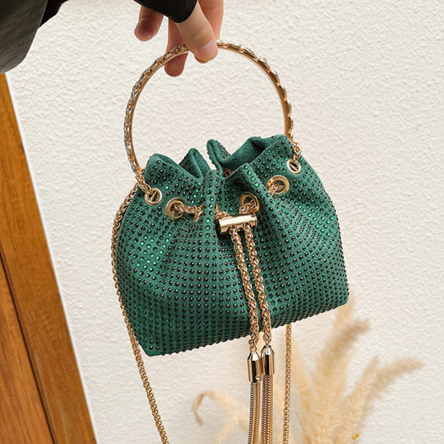 Women's all-match bright Diamond handbag bucklet bag