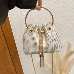 Women's all-match bright Diamond handbag bucklet bag