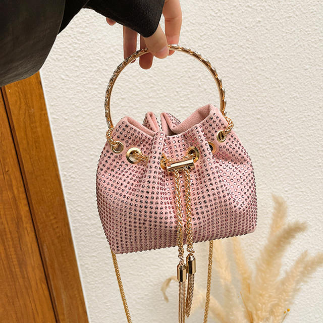 Women's all-match bright Diamond handbag bucklet bag