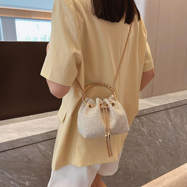 Women's all-match bright Diamond handbag bucklet bag