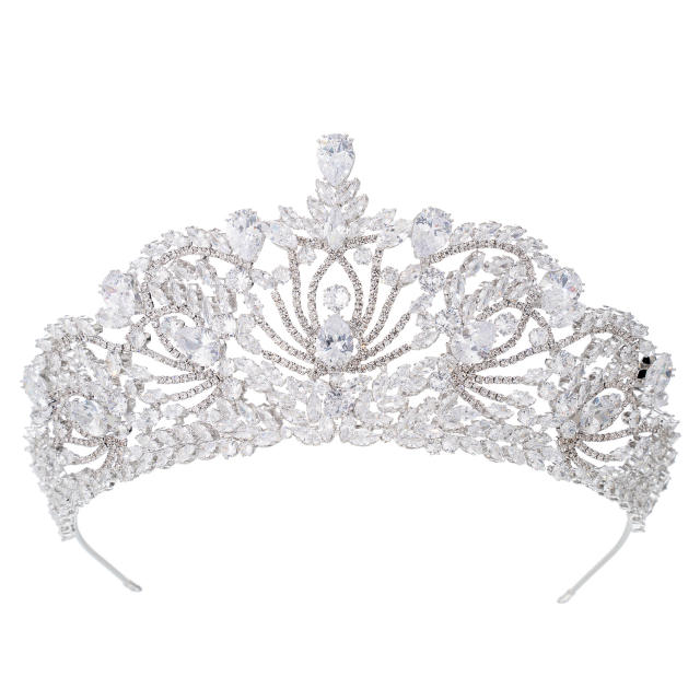 Popular Korean Style Diamond Bridal Crown Zircon Crown