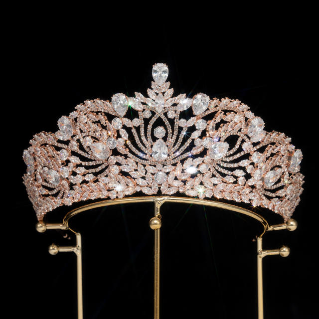 Popular Korean Style Diamond Bridal Crown Zircon Crown