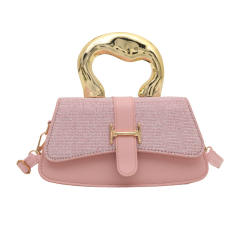 Trendy New Women's Large-Capacity Simple Textured Metal Handbag Shoulder bag
