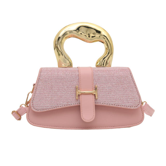 Trendy New Women's Large-Capacity Simple Textured Metal Handbag Shoulder bag