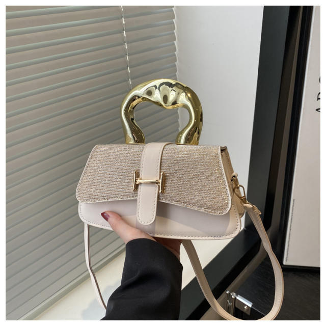 Trendy New Women's Large-Capacity Simple Textured Metal Handbag Shoulder bag