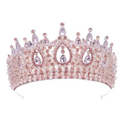 Delicate handmade colorful crystal bead wedding hair crown