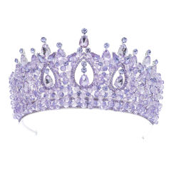 Delicate handmade colorful crystal bead wedding hair crown