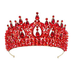 Delicate handmade colorful crystal bead wedding hair crown