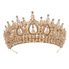 Delicate handmade colorful crystal bead wedding hair crown