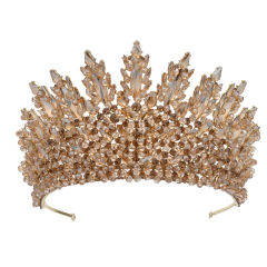 Delicate handmade colorful crystal bead wedding hair crown party queen hair accessory