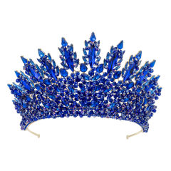 Delicate handmade colorful crystal bead wedding hair crown party queen hair accessory