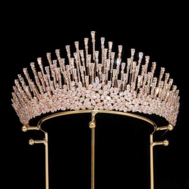 Popular Korean Style Diamond Bridal Crown Zircon Crown