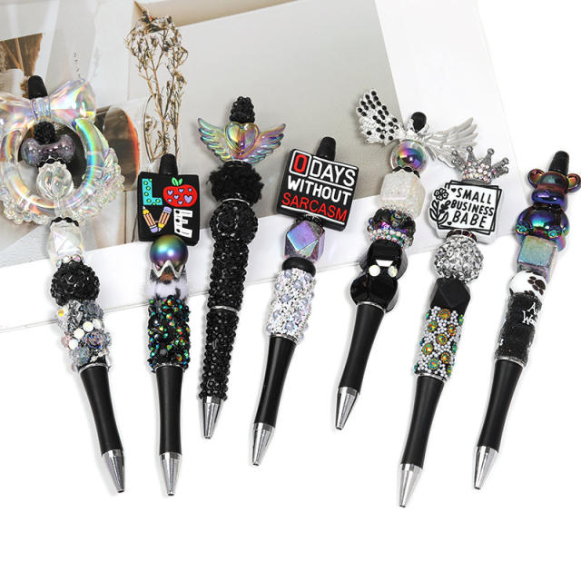 Creative New Cartoon Rotating Beaded Pen Heavy Glitter High-Value New Ins Style Bead Pen Ballpoint Pen