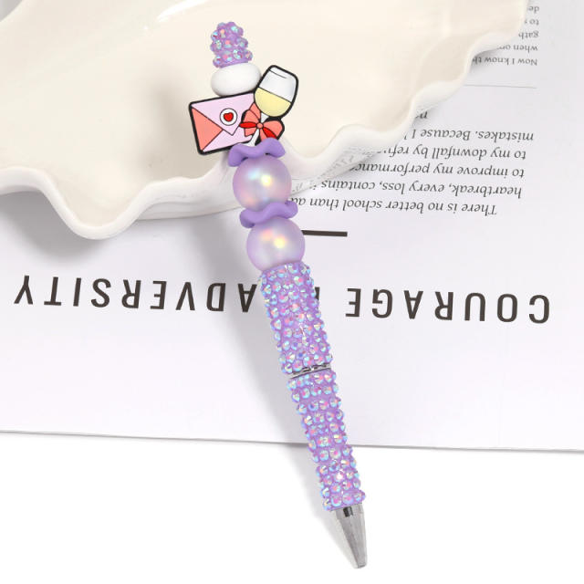 Creative New Cartoon Rotating Beaded Pen Heavy Glitter High-Value New Ins Style Bead Pen Ballpoint Pen
