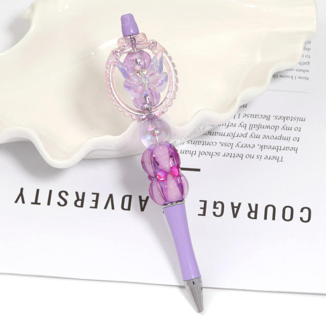Creative New Cartoon Rotating Beaded Pen Heavy Glitter High-Value New Ins Style Bead Pen Ballpoint Pen