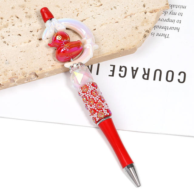 Creative New Cartoon Rotating Beaded Pen Heavy Glitter High-Value New Ins Style Bead Pen Ballpoint Pen