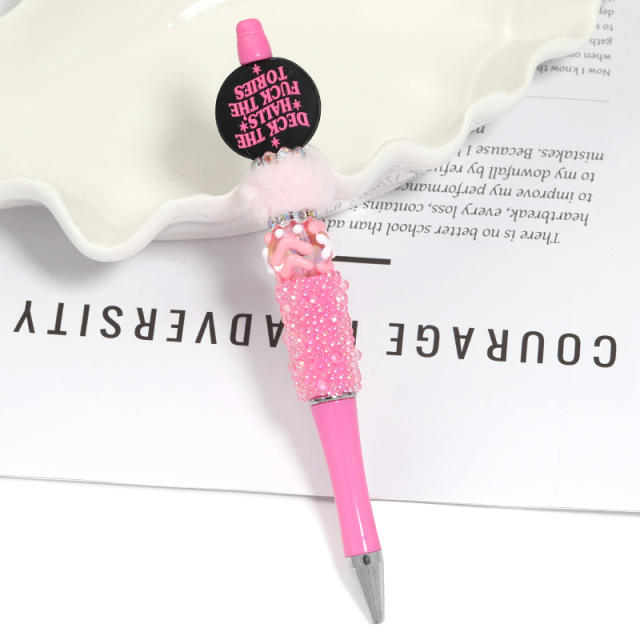 Creative New Cartoon Rotating Beaded Pen Heavy Glitter High-Value New Ins Style Bead Pen Ballpoint Pen